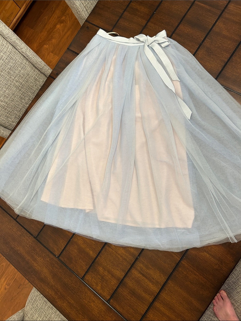 J. Crew Pale Blue Tulle Ball Maxi Skirt size 00 - Picture 2 of 9